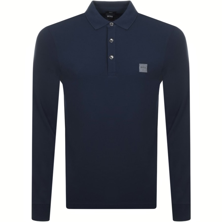 Alternative Image for ProductBOSS Passerby Long Sleeve Polo T Shirt Navy1